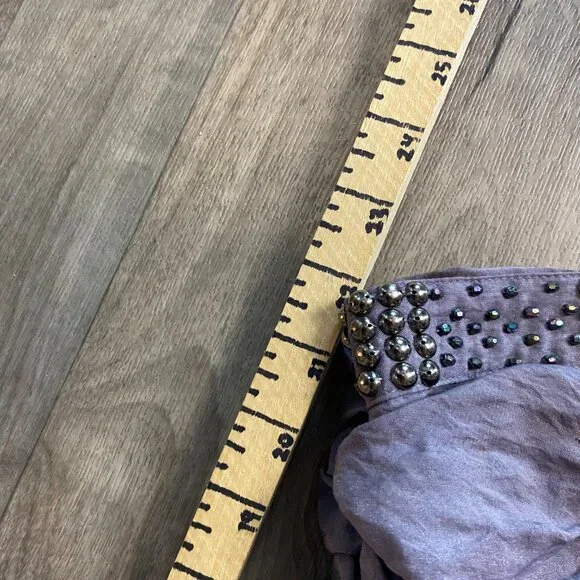 Blanc Noir Ruffled Mini Dress One Shoulder Size Small Purple/Gray - Picture 6 of 8